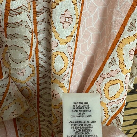 Karl Lagerfeld Pink Pearl Button Front‎ Cap Sleeve Plus Size Blouse - Picture 9 of 9